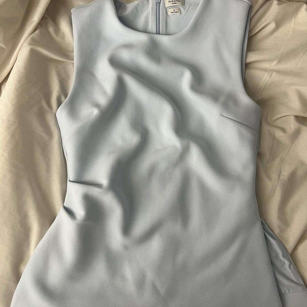 Aritzia Recap Babaton Light Blue Sleeveless Blouse